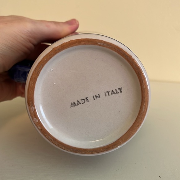 VINTAGE VIETRI CAMPAGNA PESCE MUG ITALY BLUE FISH HAND PAINTED - Picture 4 of 8